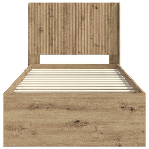 VidaXL vidaXL Bed Frame with Storage and Headboard Artisan Oak 75 x 190 cm 1