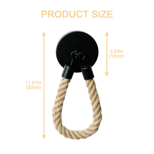 Kitchen towel hook with rope roll rack 2