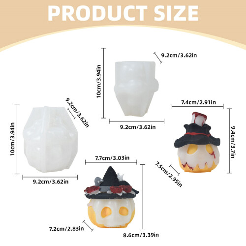 Pumpkin candle silicone mould for Halloween decorations 1