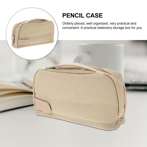 Student pencil bag canvas large capacity multifunctional 2