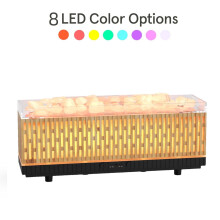 Wood Grain Flame Humidifier with Night Light and