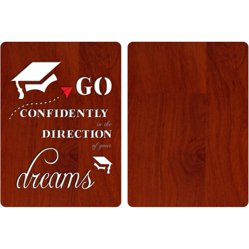 MDF Graduation Greeting Card Set with Hollow Pattern 2 pcs 1