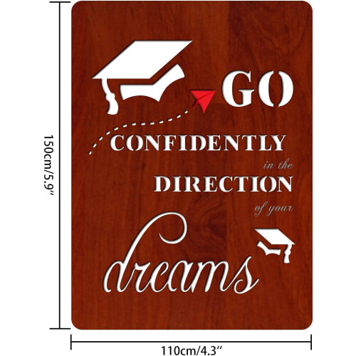 MDF Graduation Greeting Card Set with Hollow Pattern 2 pcs 2