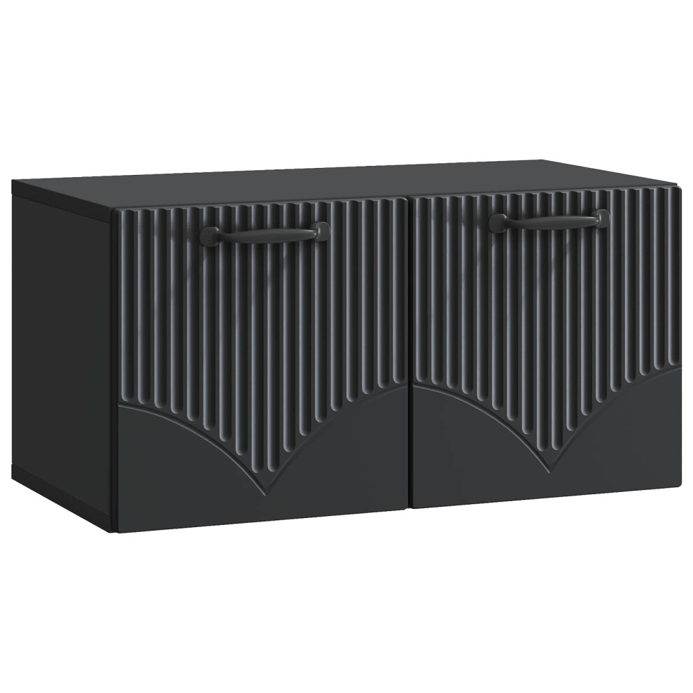 Vidaxl Wall-Mounted Tv Cabinet Black 59.5 X 31 X 30 Cm Engineered Wood