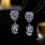 S925 Silver Zircon-Inlaid Drop Pearl Earrings 2
