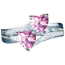 Easter double heart ring for women zircon alloy 1 piece