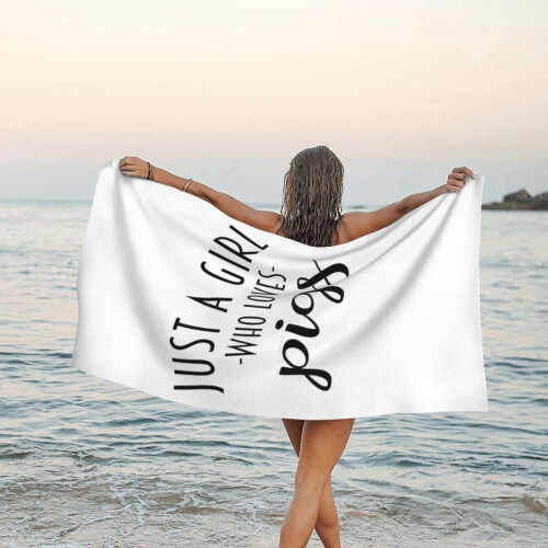 Toalha de praia de microfibra com estampa de porco, 76 x 152 cm (30 x 60 polegadas). 2