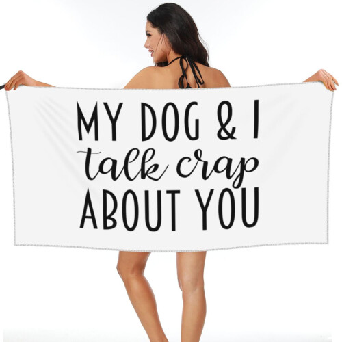 Πετσέτα θαλάσσης Dog & I Talk About You από μικροΐνες 30x60 εκ. 1