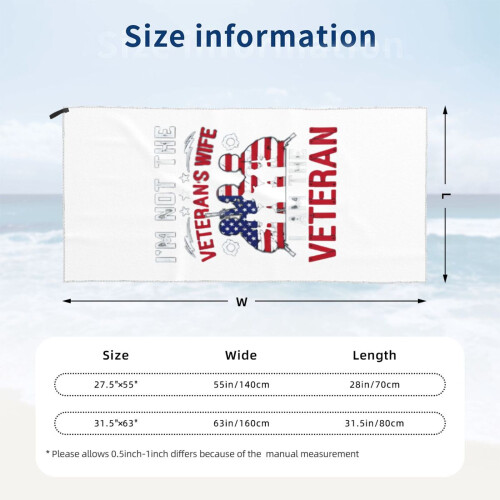Toalha de praia Veteran em microfibra macia, 76 x 152 cm (30 x 60 polegadas). 1