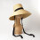 Chapeau de paille d'été chic à large bord pour-Sangle blanche 10