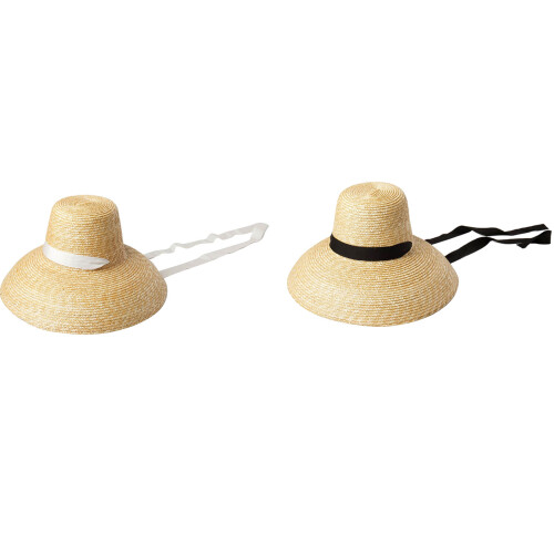 Chapeau de paille d'été chic à large bord pour-Sangle blanche 2