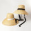 Chapeau de paille d'été chic à large bord pour-Sangle blanche 11