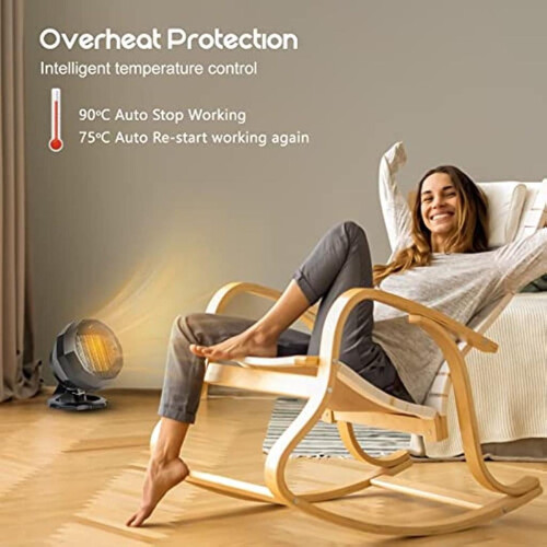 Κεραμικό θερμαντικό μπάνιου μαύρο 1800W 25 3 λειτουργίες 1