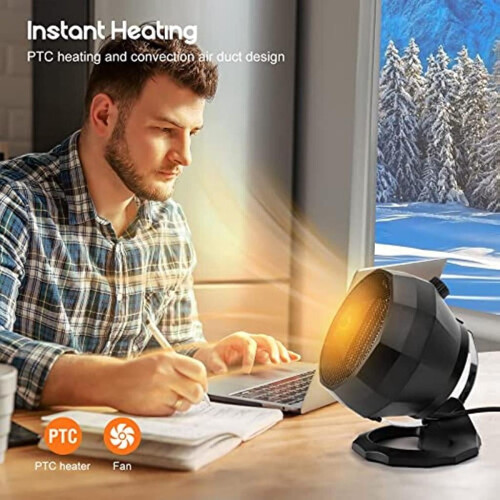 Κεραμικό θερμαντικό μπάνιου μαύρο 1800W 25 3 λειτουργίες 2