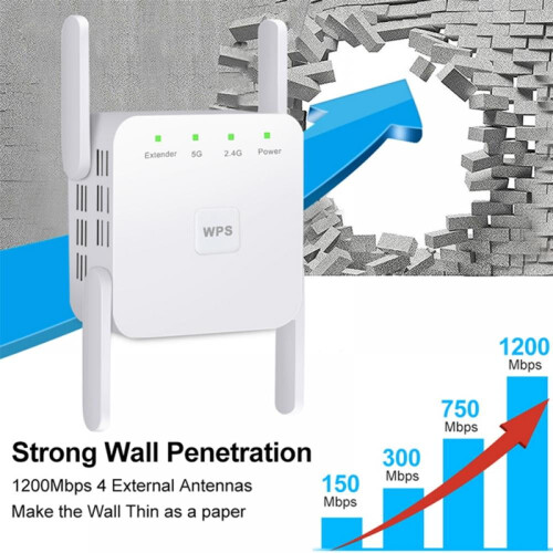 Repetidor/extensor WiFi Prettyui5G de 1200 Mbps 2