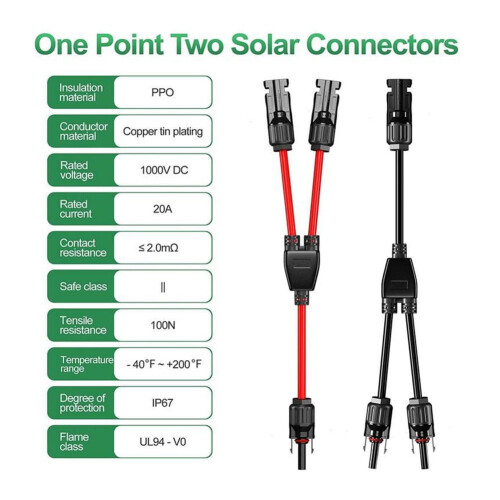 Solar PV Y-branch cable waterproof adapter with wrench 1 2