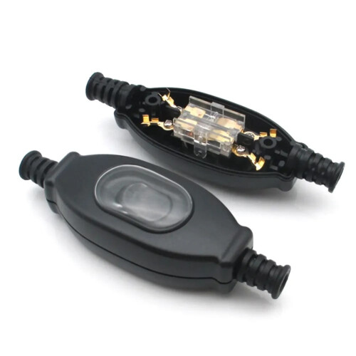 Waterproof In-Line Switch Round 7mm Cord Silver Contact 1