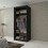 MN Furniture (Black,  90cm) Double Sliding Doors Mirrored Wardrobes 2