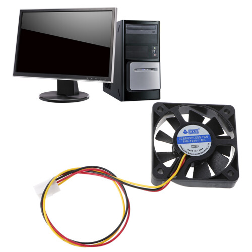 Radiateur CPU DC 12V 3 broches USB DC, ventilateur-Noir 1