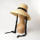 Chapeau de paille d'été chic à large bord pour-Sangle blanche 6