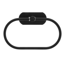 Black Square Towel Ring with Shelf and Tissue Holder