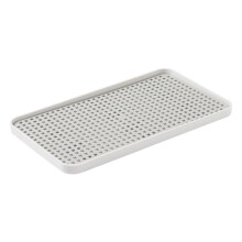 Drain Tray Silicone Utensil Rest Rectangle White