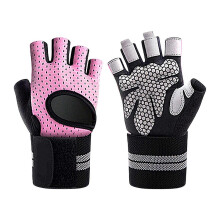 (Pink, S) Kaesi 1 Pair Allergy Free Shock-Absorbing Wear-Resistant Silicone Slip-Proof Riding Gloves