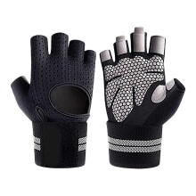 (Black, S) Kaesi 1 Pair Allergy Free Shock-Absorbing Wear-Resistant Silicone Slip-Proof Riding Gloves