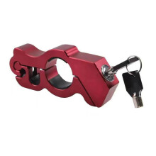 (Red) Motorcycle Handlebar E-bike Anti-theft Throttle Grip Brake Lever Lock