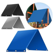 (Black) Waterproof Shade Canopy Cover Replacement Tarp Roof Kids Playground UV Protector