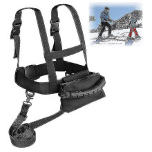 (Black) Harnais de ski enfant, sangle d'épaule, laisse de sécurité, harnais d'entraînement pour snowboard