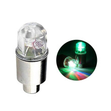 (Green) QingHai LED Vibration Sensor Alloy Universal Bicycle Wheel Valve Cap Light Outdoor