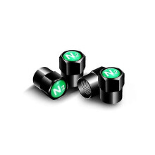 (4pcs Black N2) 4 st/set gröna koppar kväve N2 däckventilhattar för bilfälgar dammskydd