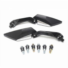 (Black) Pair Motorcycle Scooter E-bike Mirrors 10mm 8mm CRF190R CB600 CBF190X Ninja250SL