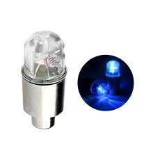 (Blue) QingHai LED Vibration Sensor Alloy Universal Bicycle Wheel Valve Cap Light Outdoor