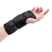 (Black, M Right Foot) 1Pc Adjustable Breathable Wrist Brace Sprain Arthritis Pain Relief Support Left Right Hand