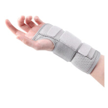 (Grey, S Left Foot) 1Pc Adjustable Breathable Wrist Brace Sprain Arthritis Pain Relief Support Left Right Hand