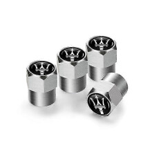 (Style A Silver) 4pcs/lot Aluminum Dustproof Valve Stem Caps for Maserati Ghibli GT Quattroporte Levante