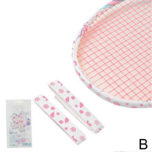 (White Pink) 2pcs Badminton Racket Head Protection Tape Sticker