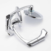 (Army Green) Qx 1 Pair 10mm Chrome Round Bar End Rearview Side Mirror Adjustable for Cafe Racer Scooter