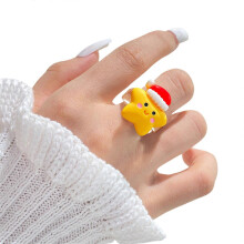 (4090303) Bagues de Noël à motifs de dessins animés, cadeau pour enfants, jeunes femmes et fêtes de fin d'année
