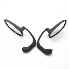 (MULTI) Qx 1 Pair 10mm Chrome Round Bar End Rearview Side Mirror Adjustable for Cafe Racer Scooter