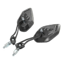 (Snake Pattern) Flame 8mm 10mm Rearview Side Mirror For Motorcycle Scooter Moped Bike
