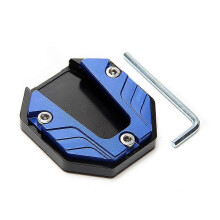 (Blue) Scooter Motorcycle Kickstand Side Stand Foot Pad Extender Anti-Skid Support Plate Base