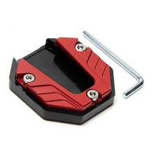 (Red) Scooter Motorcycle Kickstand Side Stand Foot Pad Extender Anti-Skid Support Plate Base