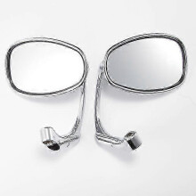 (Lavender) Qx 1 Pair 10mm Chrome Round Bar End Rearview Side Mirror Adjustable for Cafe Racer Scooter
