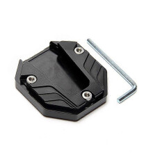(Black) Scooter Motorcycle Kickstand Side Stand Foot Pad Extender Anti-Skid Support Plate Base