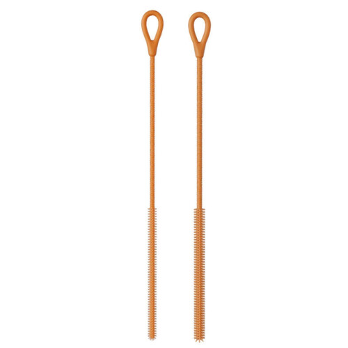 (Orange) Long Straw Brush Soft Drinking Straw Cleaning Brush for Home/Office