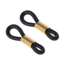 (Black) Chaîne de lunettes, anneau en caoutchouc antidérapant, connecteur à faire soi-même, œillets pour sangle, accessoires de corde