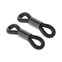 (Black gun black) Chaîne de lunettes, anneau en caoutchouc antidérapant, connecteur à faire soi-même, œillets pour sangle, accessoires de corde